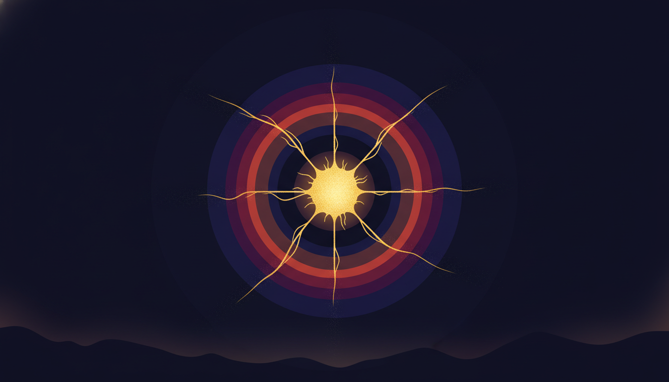 Energiezyklus, goldenes Licht, Dämmerung, Koffeinentzug, Energieschwankungen, natürliche Energie.