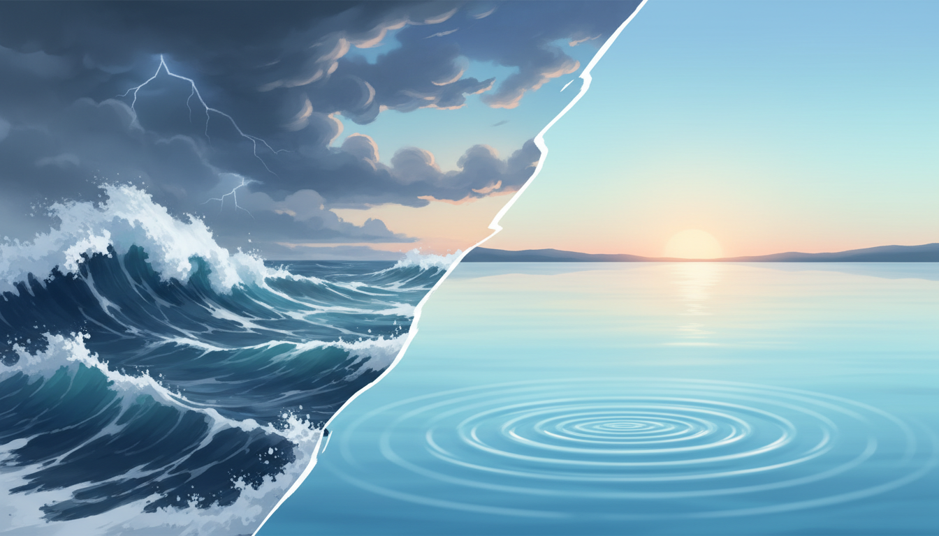 Die Transformation von innerer Unruhe zu tiefer Ruhe und Gelassenheit durch meditative Praktiken.