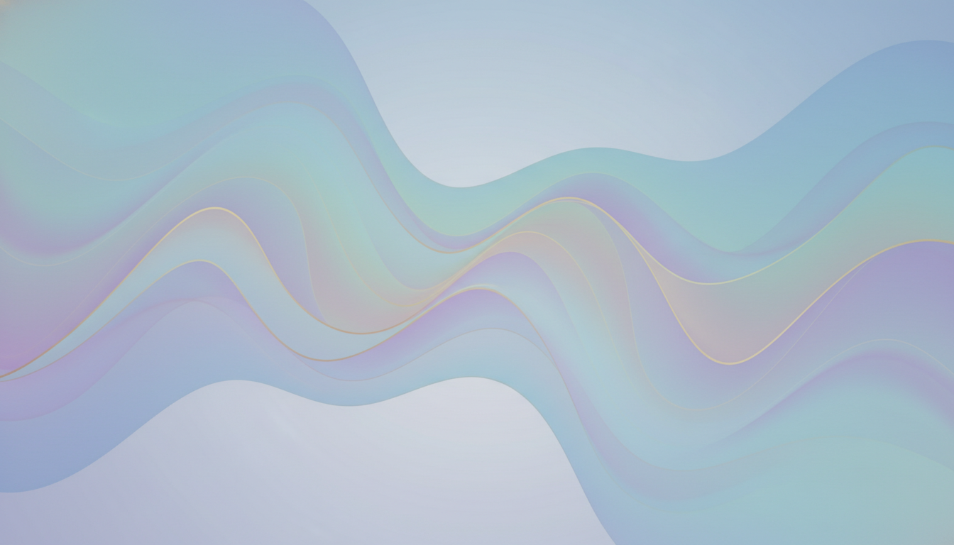 Sanfte, pulsierende Lichtwellen in einem leeren Geistraum, die tiefe Ordnung, Fokus und Frieden erzeugen.