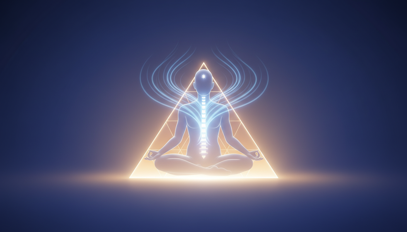 Stabile und aufrechte Haltung bei der Meditation, die inneren Halt und Balance für den Körper bietet.