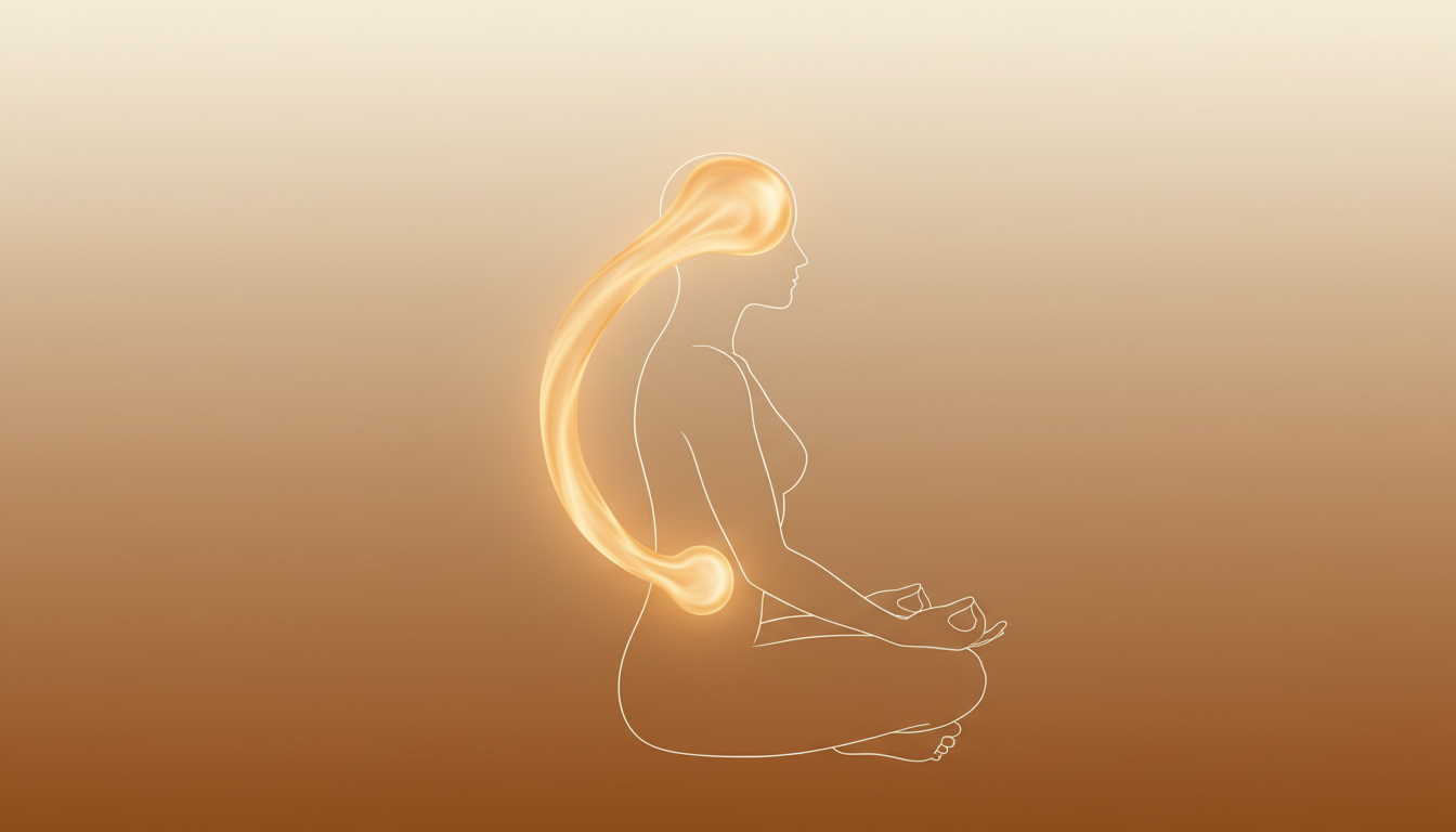 Warmes Licht verbindet Bauch und Kopf, visualisiert die Intuition.